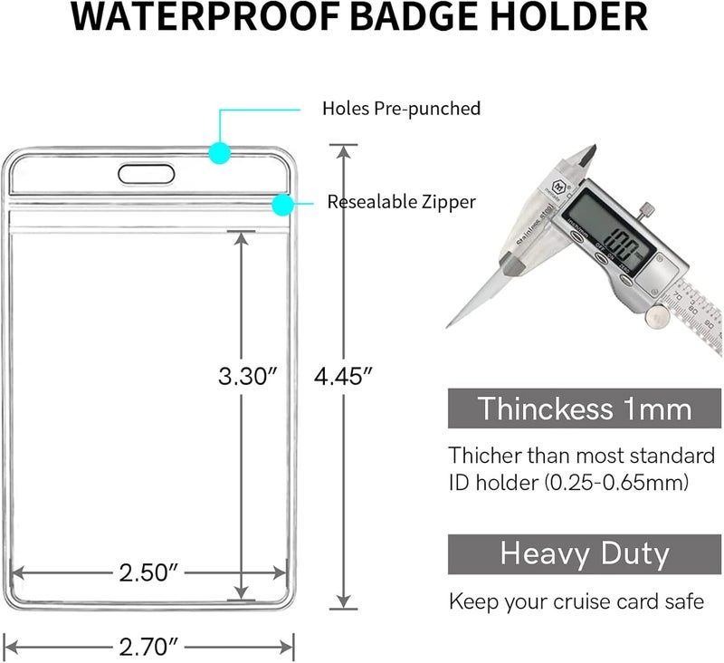 XIANGXING B - 6 Pcs Waterproof Lanyards with Detachable Buckle & ID Badge Holder for Cruise Ship Key Cards & Essentials - Image 4